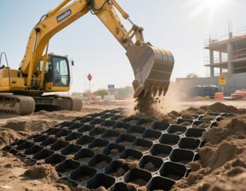 شبكة أرضية من مادة البولي إيثيلين عالي الكثافة للطرق