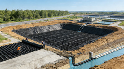 لوحة تصريف ذات تجاويف لمكب النفايات .jpg